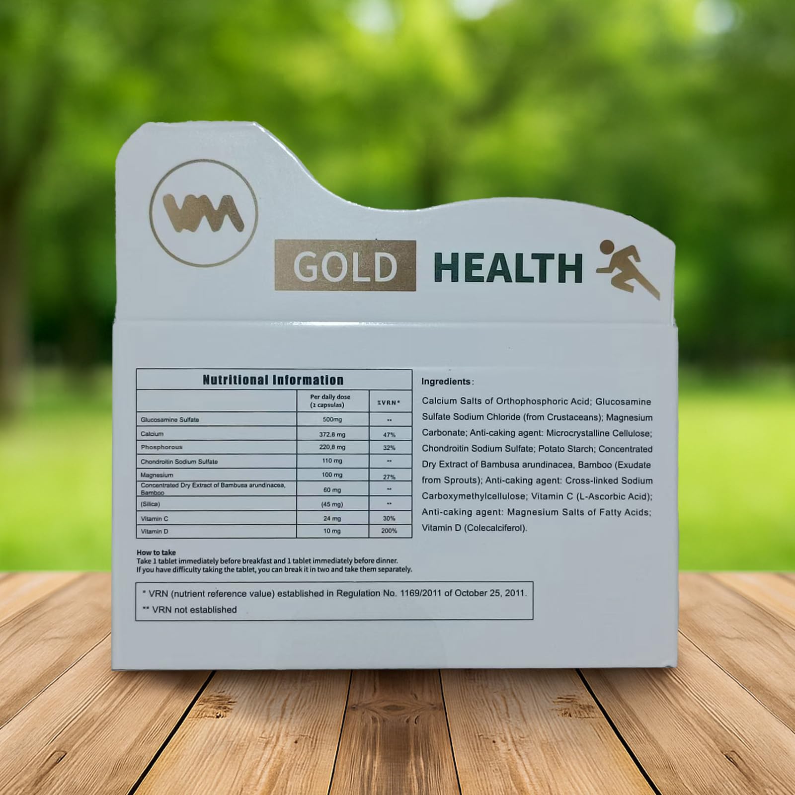 XCFXCF Calcitrin Gold hand-takes-pill shows easy daily dosing.