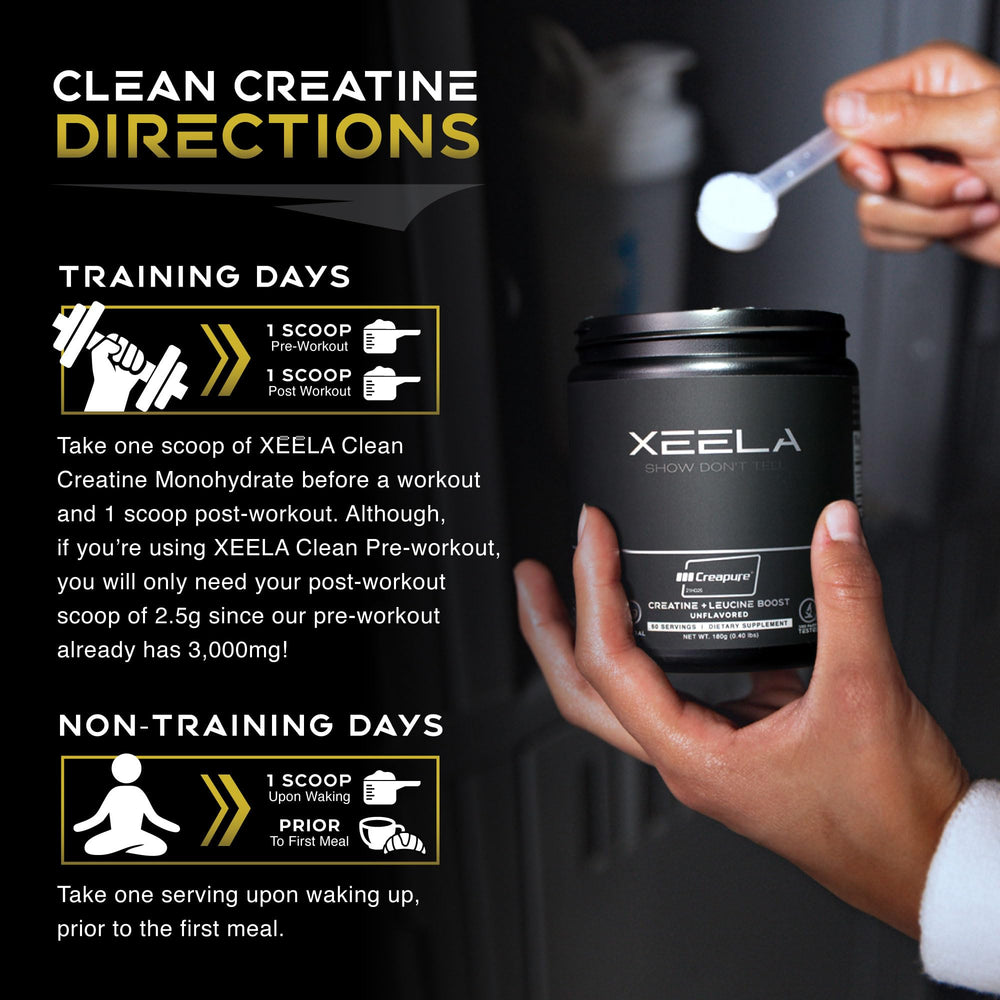 XEELA Creatine in a gym setup evokes daily training sessions and focus.