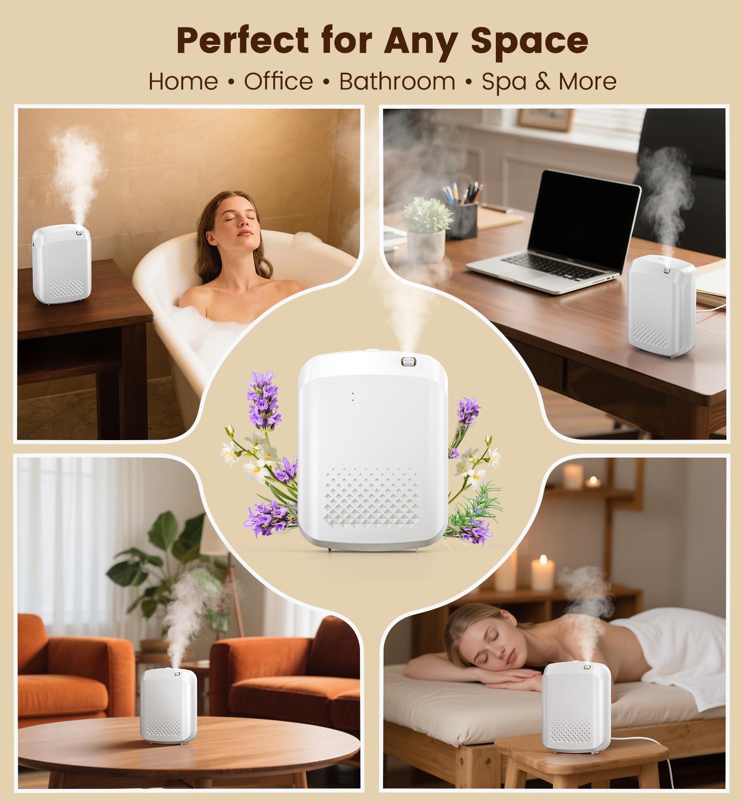 XEITIN diffuser operates quietly, preserving focus and restful sleep in busy homes