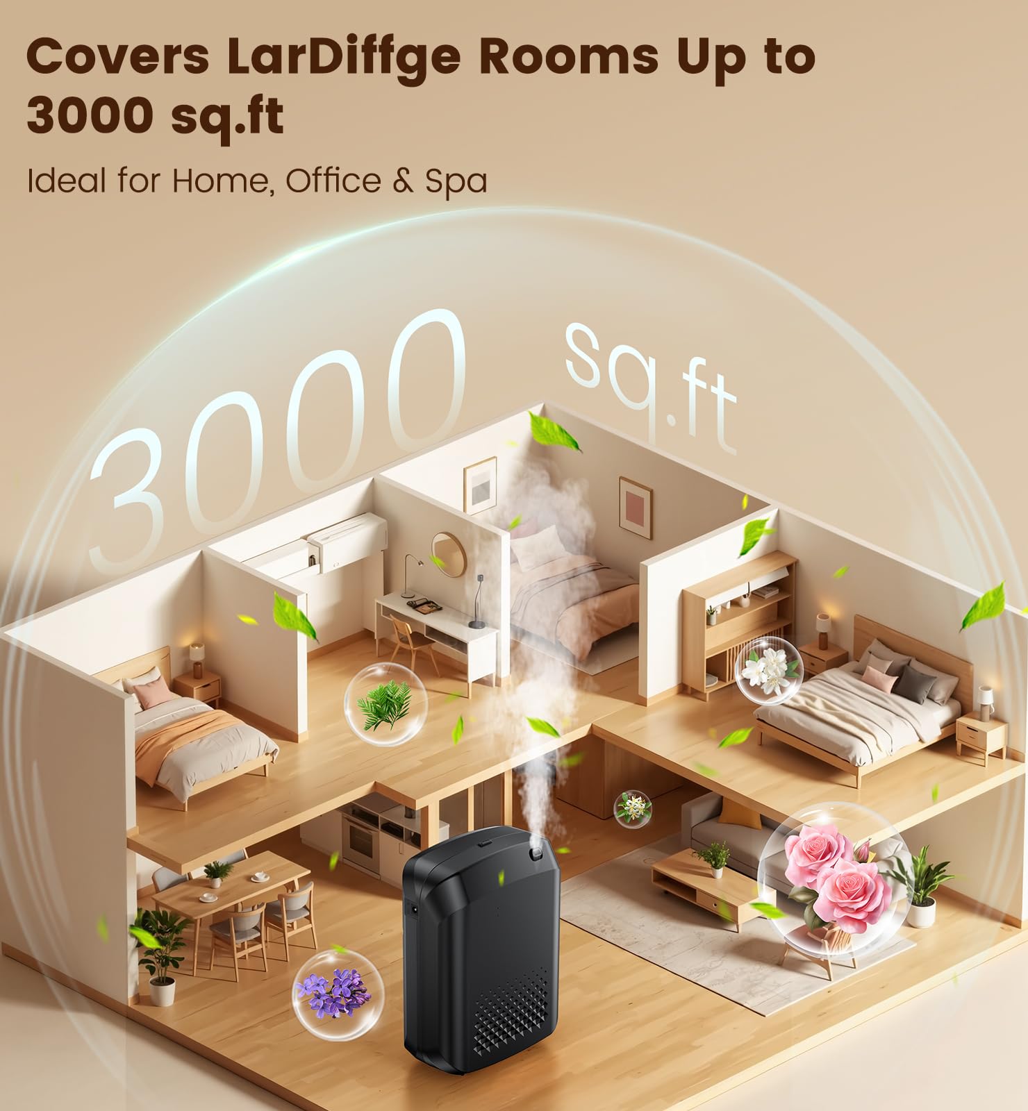 XEITIN large room diffuser setup ensures consistent scent across open spaces