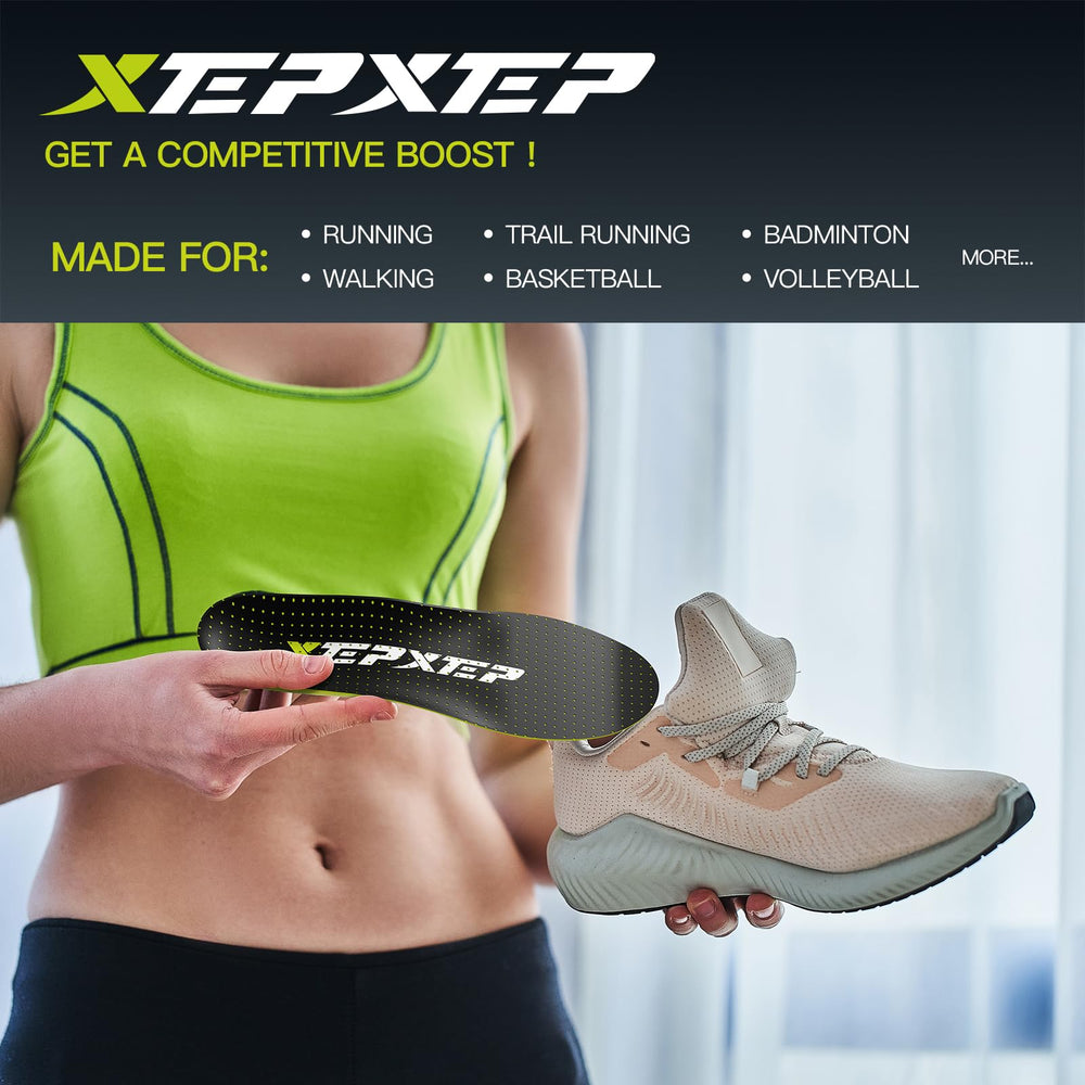 XEPXEP insoles fit basketball, volleyball, and running shoes