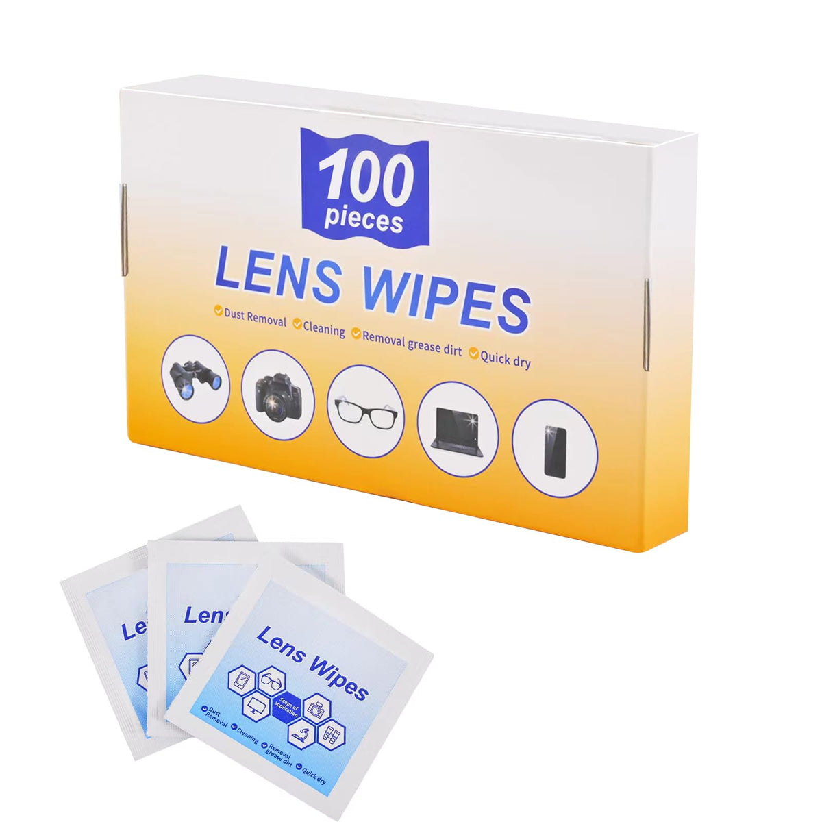 xflyxin lens wipes for eyeglasses, packaged for on-the-go cleaning and convenience.