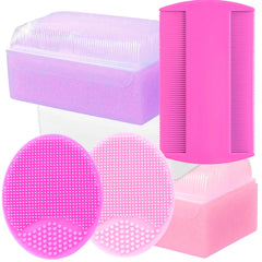 Xforto cradle cap brush and comb set pink: gentle newborn scalp cleansing