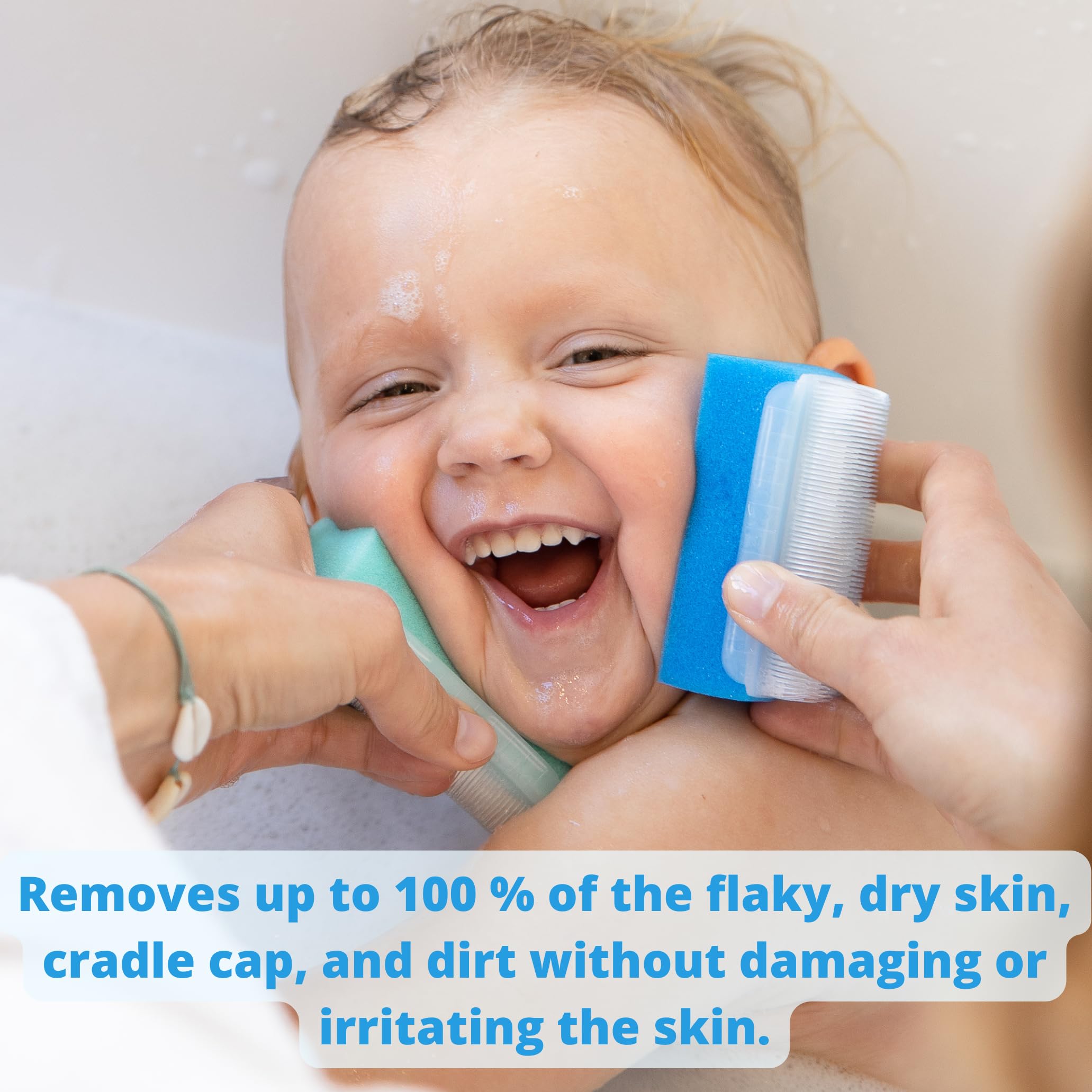 Xforto easy-grip brush handle for comfortable one-handed use.