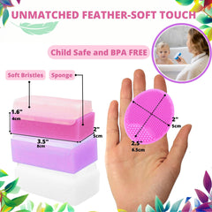 Esponja de baño rosa de Xforto para piel delicada del bebé.