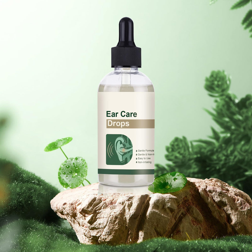Gentle formula emphasizes non-irritating care suitable for sensitive ears.