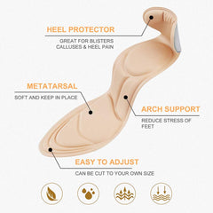 XIANEWS trimmable-fit insole helps you tailor size for snug heel support.