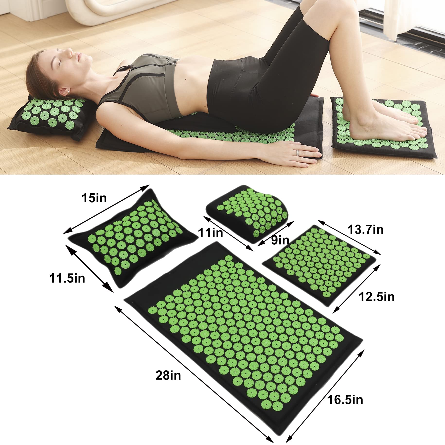 XiaoMaGe acupressure pillow close-up showing needle-like nodes and comfort