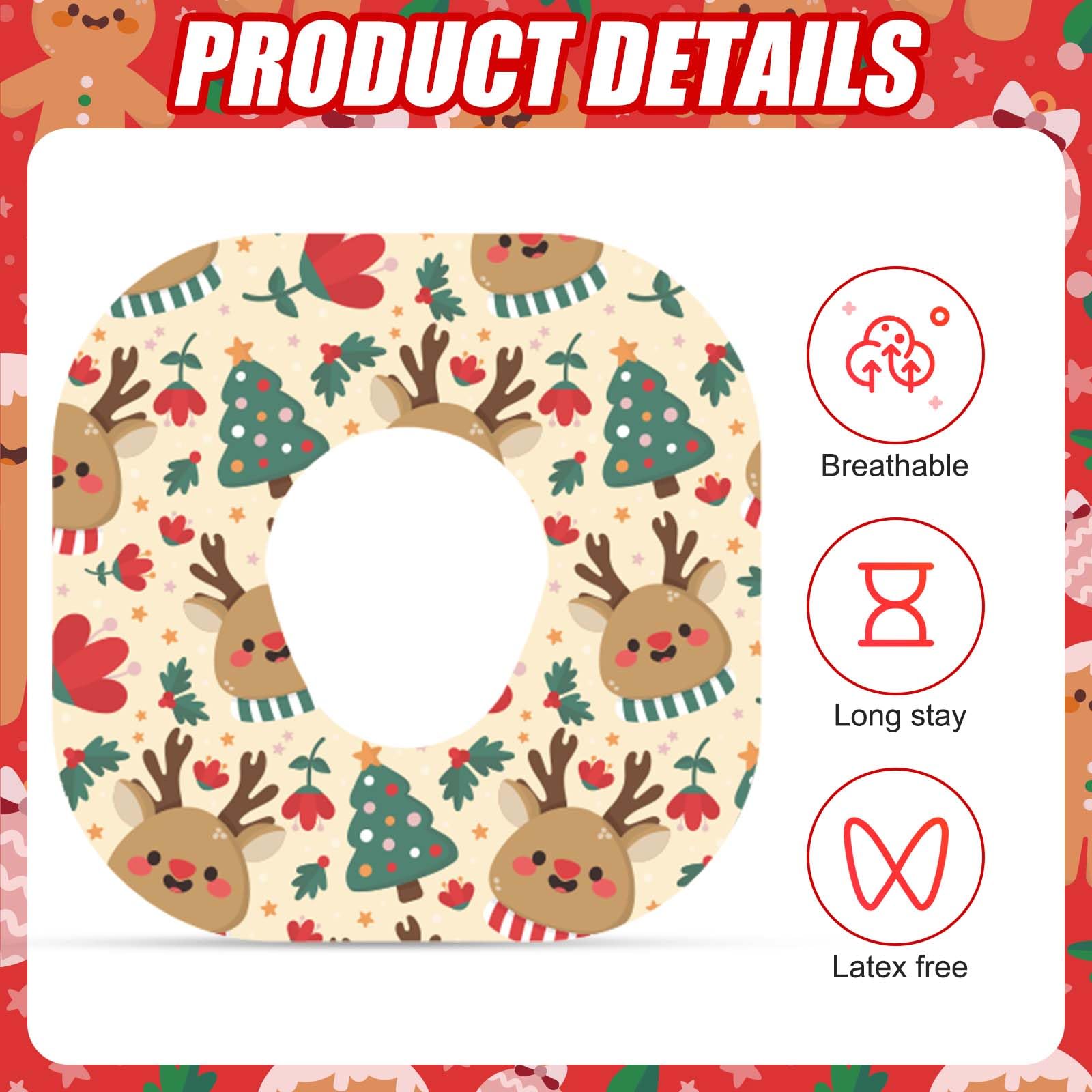XIHIRCD Dexcom G7 Christmas patch style 4 durable, long-wear coverage
