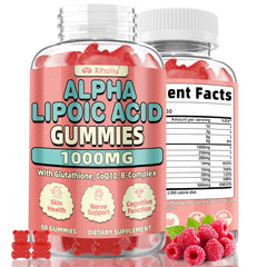 Gominolas XIHOLIY alfa lipóico frambuesa en botella, apoyo antioxidante diario