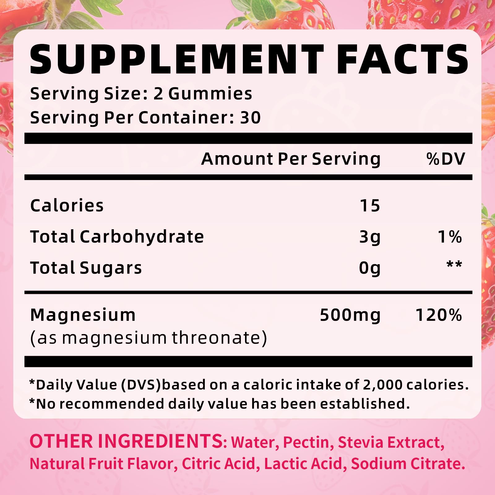 XIAAN Magnesium L-Threonate Gummies bottle back with dosage and ingredients.
