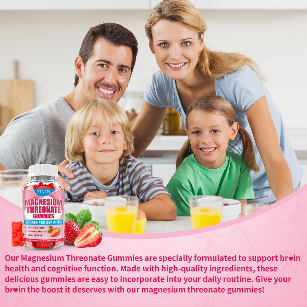 XIAAN Magnesium L-Threonate Gummies for kids and adults in daily routines.