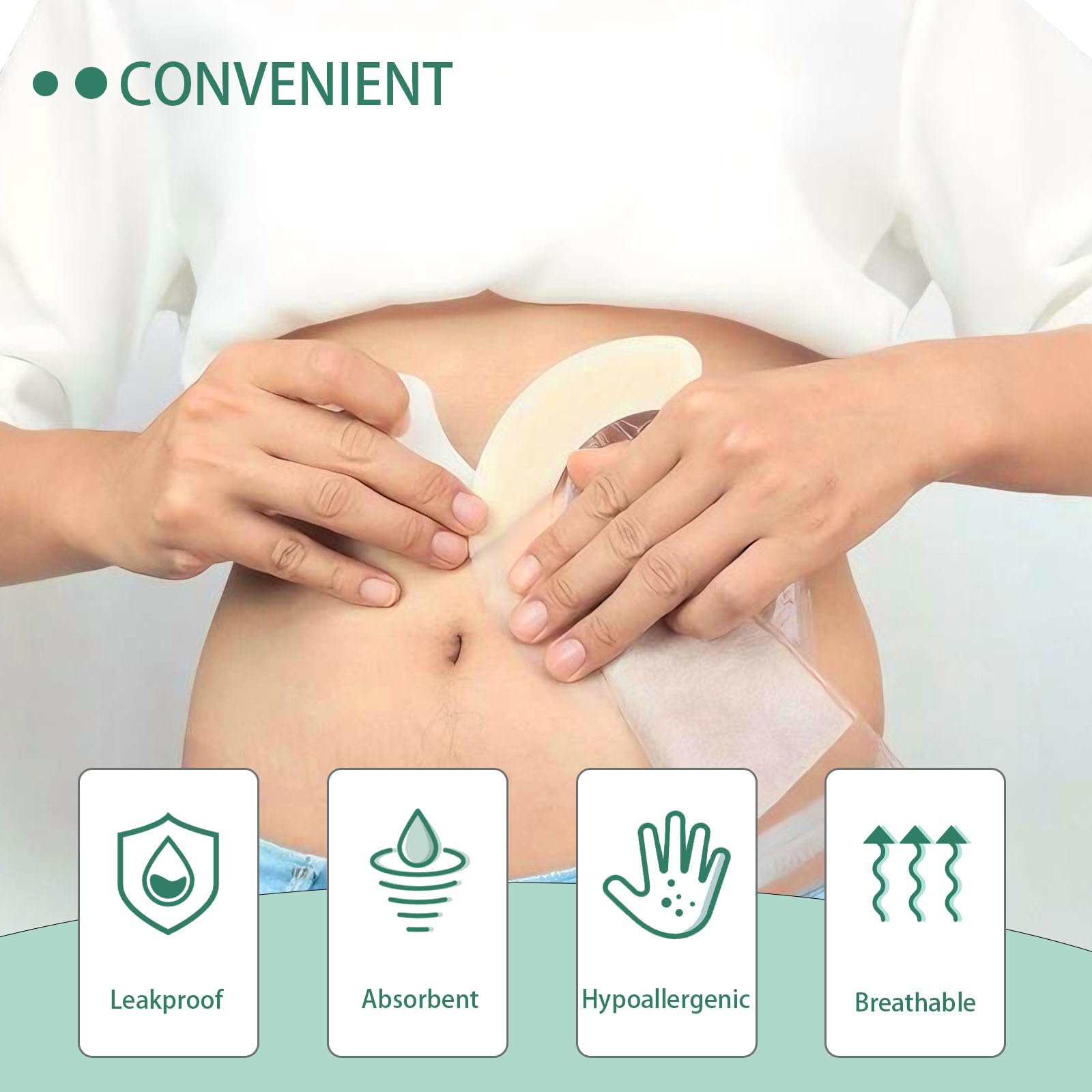 XIIFIIFII hydrocolloid adhesive tape offers skin-friendly protection for sensitive stoma areas.