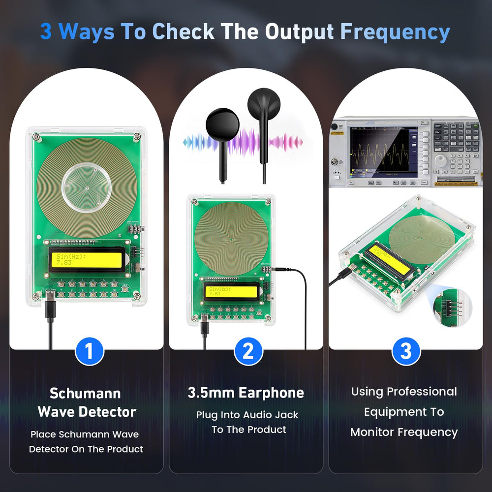 XIKDS dual verification with Schumann detector and wired headphone for quick validation.