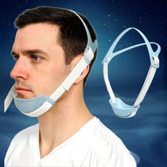 XINGZUAN anti-snoring chin strap front view, breathable fabric for comfort.