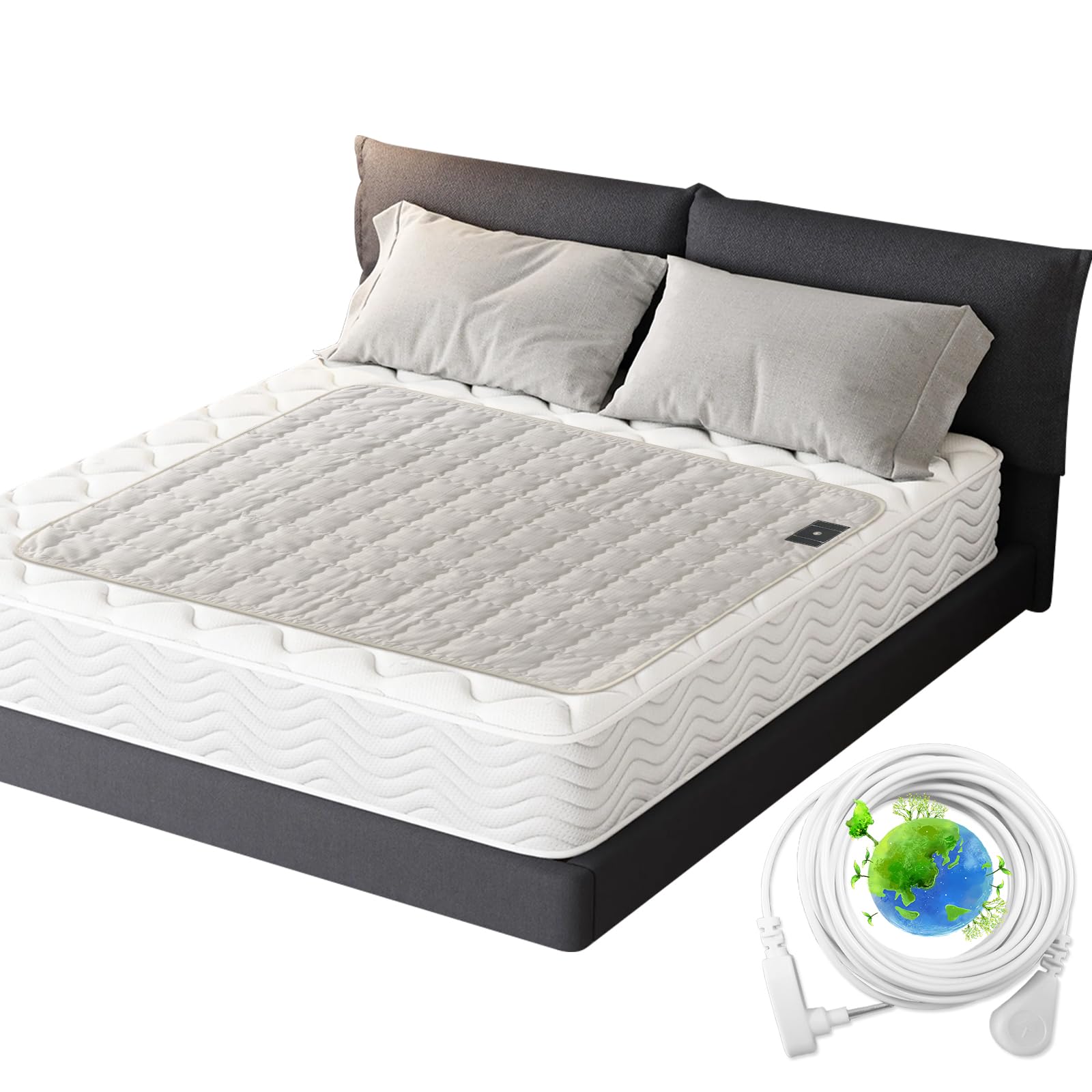XINHUSU grounding mat bed beige 35x50 promotes restful sleep and skin-friendly comfort.
