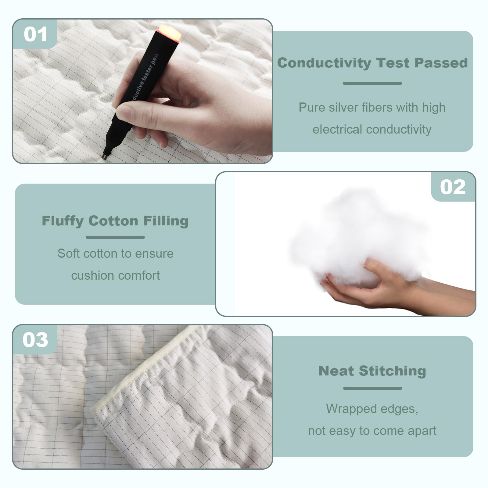XINHUSU grounding mat for reading and relaxation sessions.