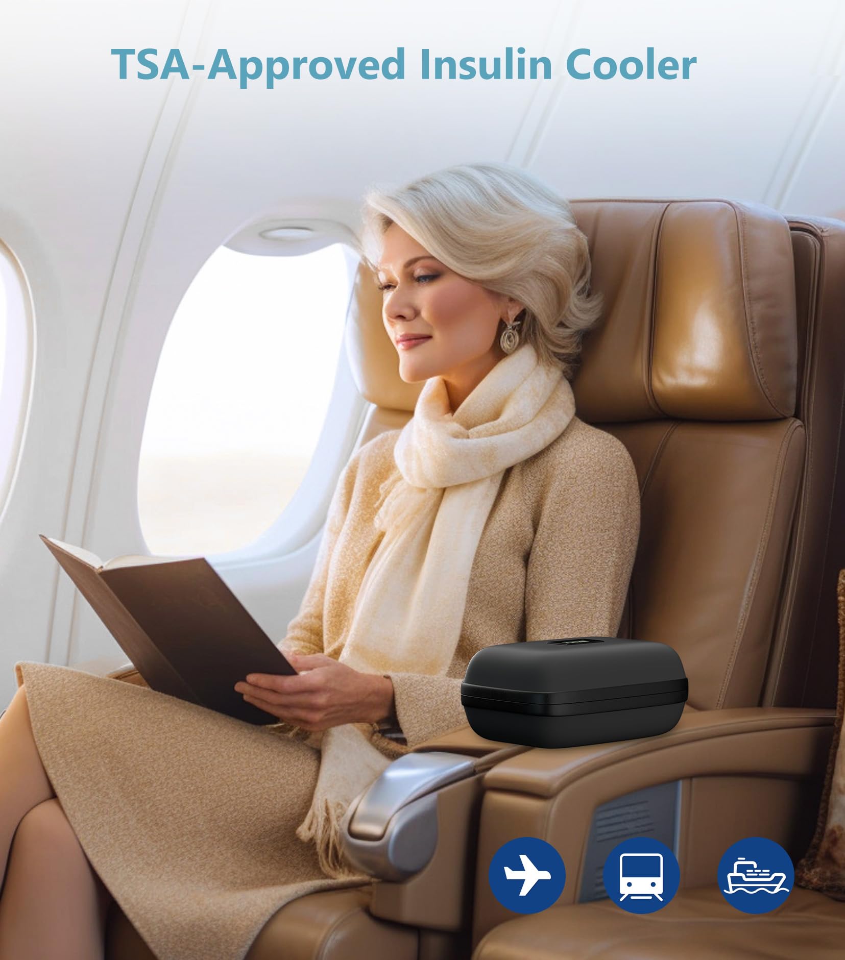Xinjue insulin cooler with one ice pack and a backup pack.