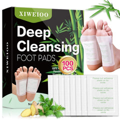 XIWEIOO ginger oil bamboo charcoal foot pads pack for deep cleansing and relaxation