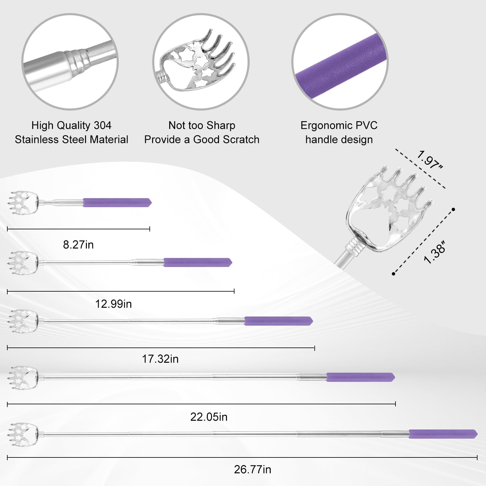 XKOS rascador espalda garra 7 dientes para uso preciso.