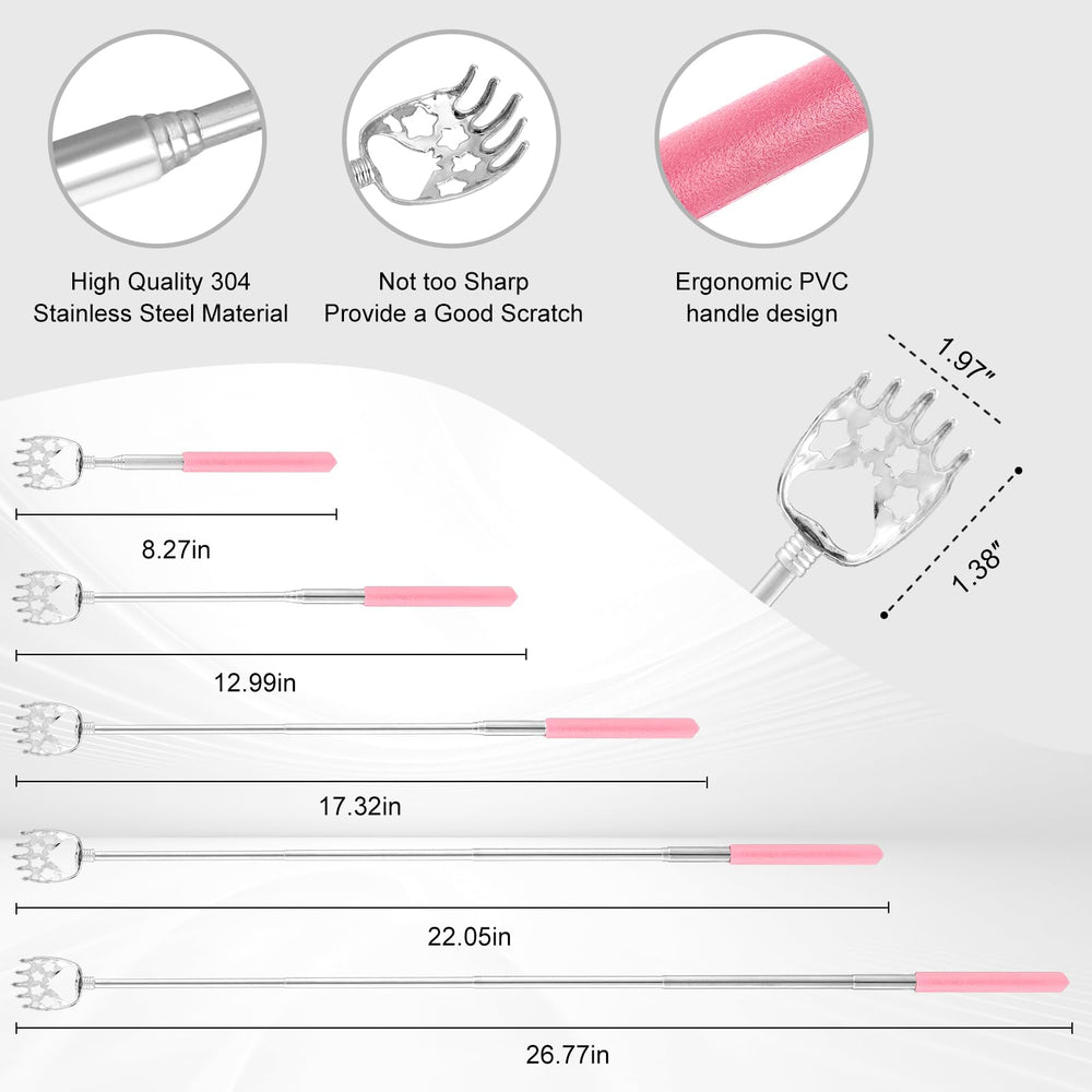 XKOS stainless steel back scratcher close-up with polished finish