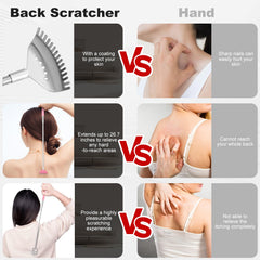 XKOS telescoping back scratcher with rubber handles in use