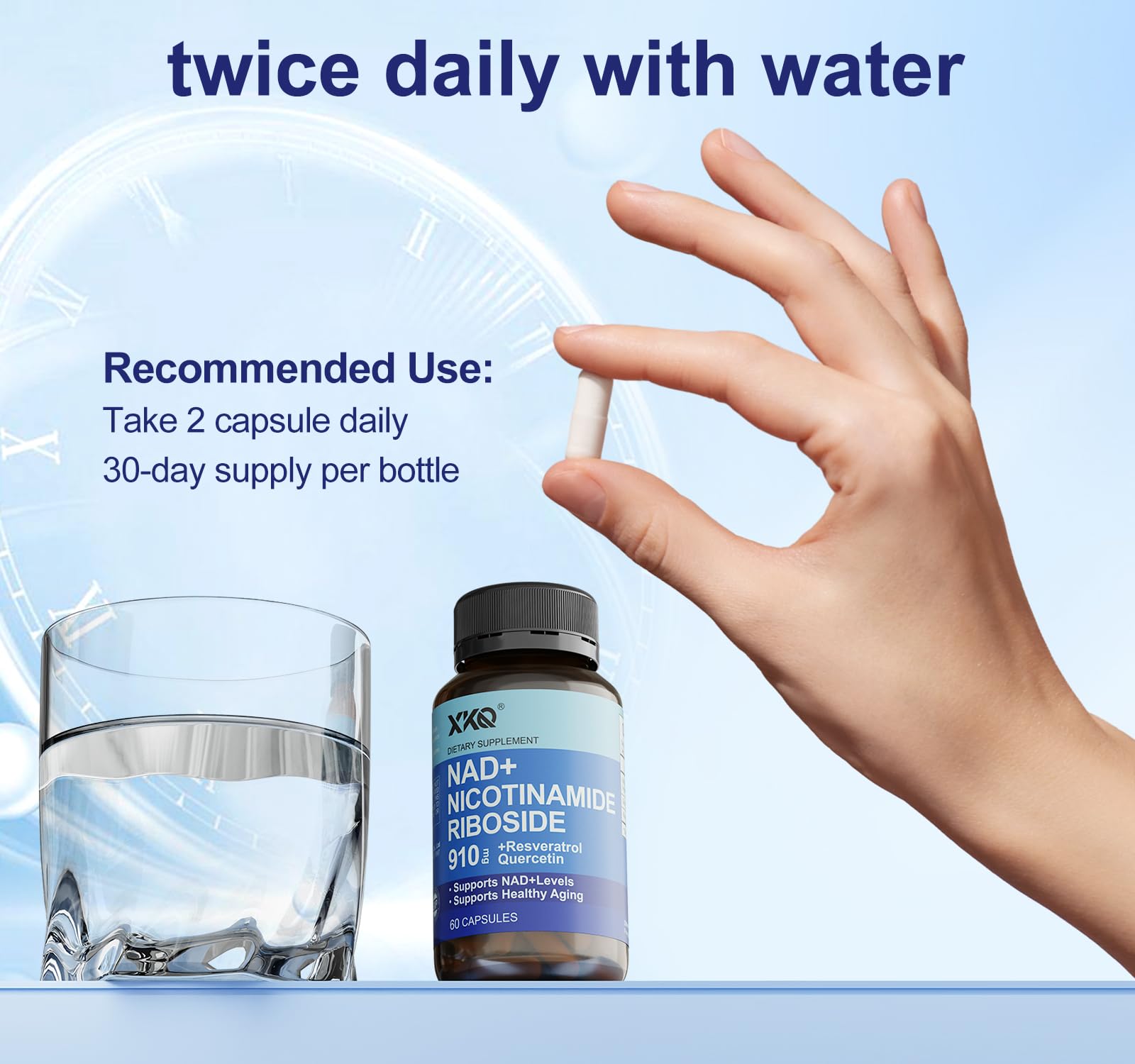 XKQ NAD+ serving scoop highlights clean design for easy dosing.