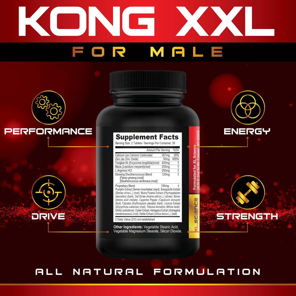 XL Science Kong XXL packaging on desk conveys discreet wellness choice.