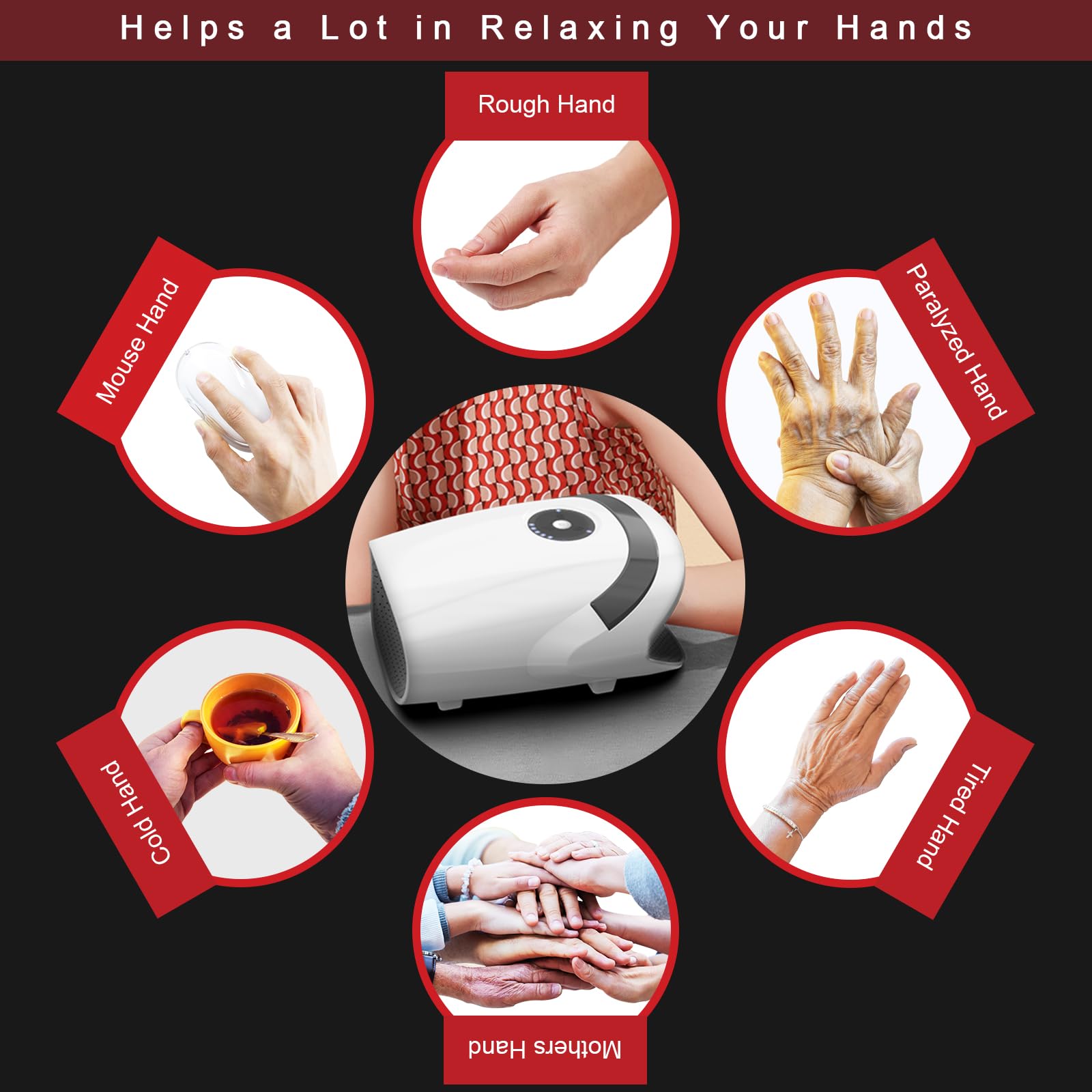 Xllent Hand Massager cordless design for on-the-go relaxation.