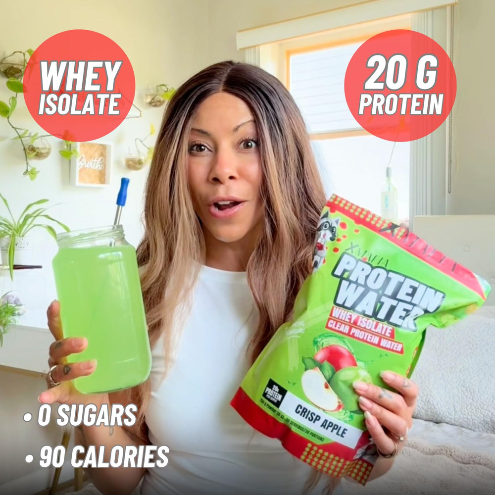 XMafia Hydrator Whey Isolate scoop beside a glass
