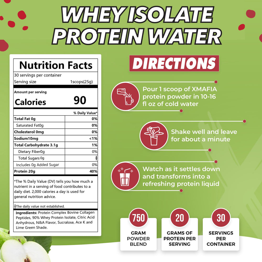 XMafia Protein Water pour into glass showing light refreshing texture