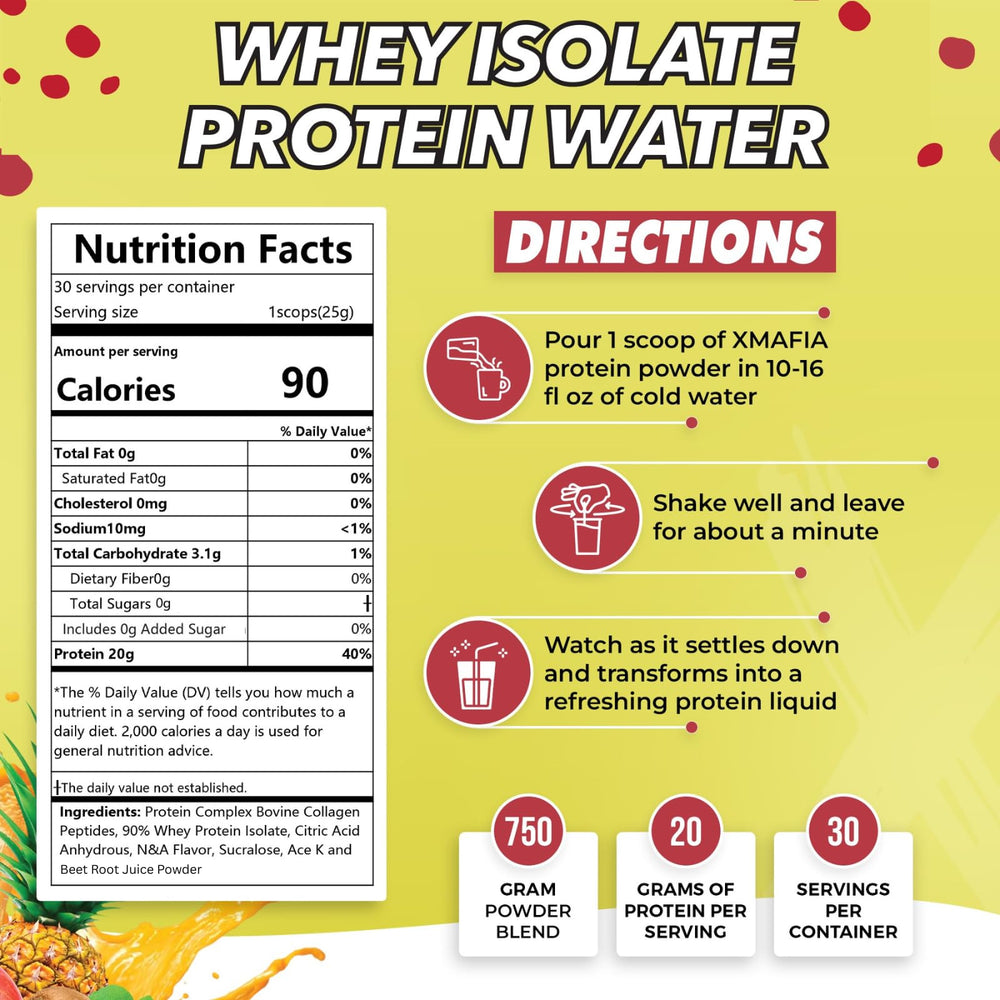 XMafia Protein Water Tropical Crush being poured showing light texture