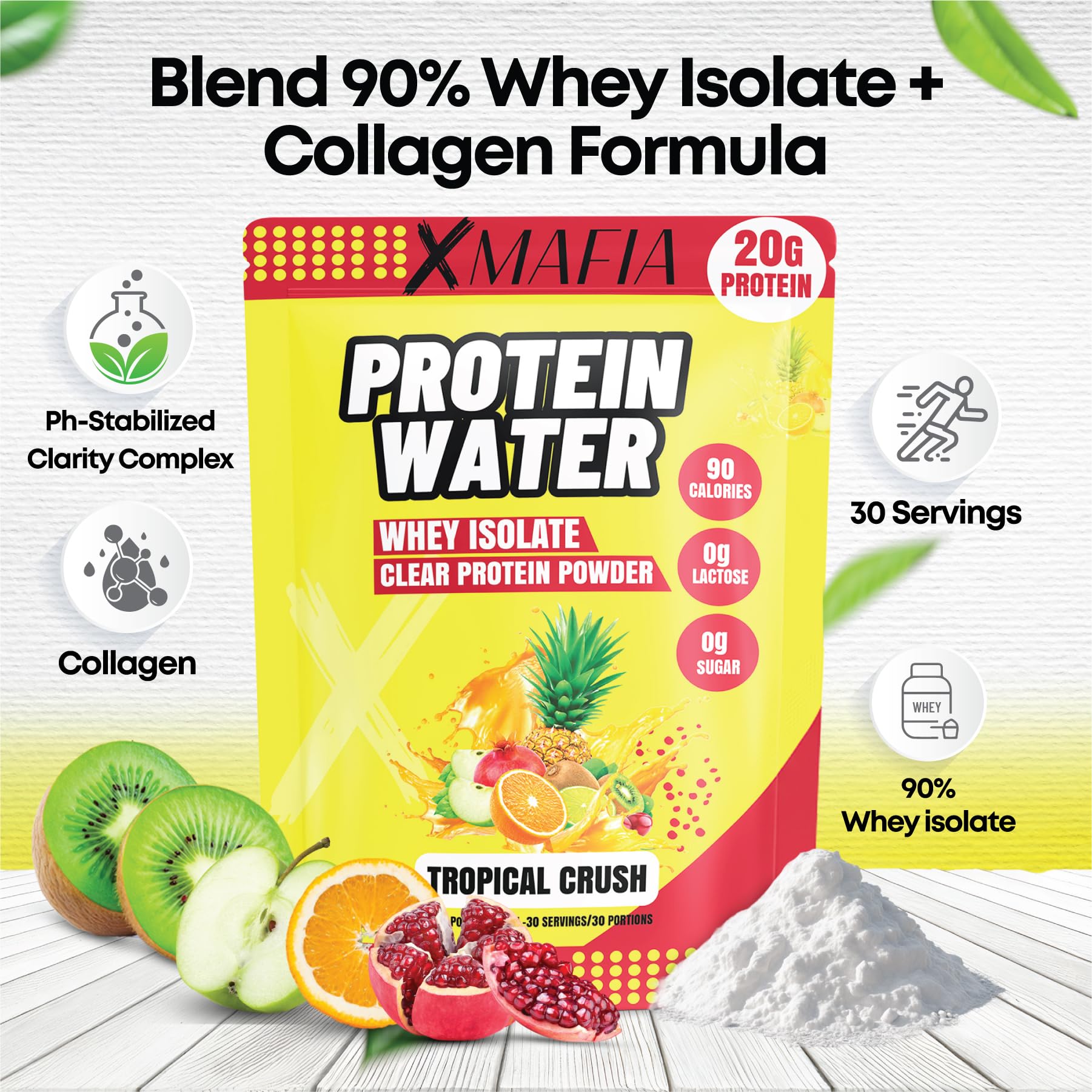 XMafia Protein Water whey isolate texture resembles water for easy sipping