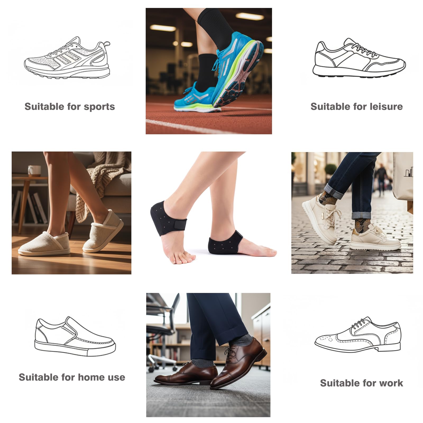 XOBTURP wear with sneakers for everyday support during walking or standing.