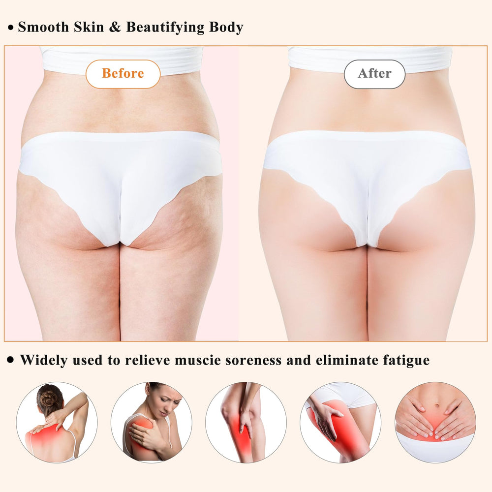 Xokocli massage comb in use indicating versatile relief around shoulders and back