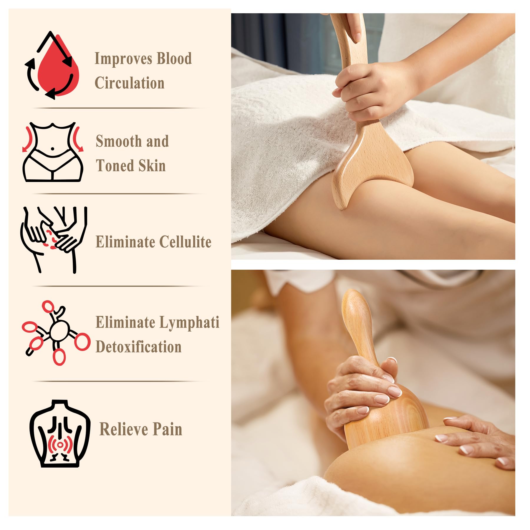 Xokocli wood therapy tools panel showing smooth, handcrafted finish for skin-safe treatments