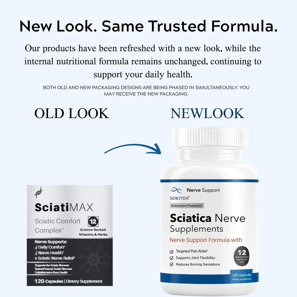 XORYTEN sciatic capsules pour — easy pour for accurate daily dosing.