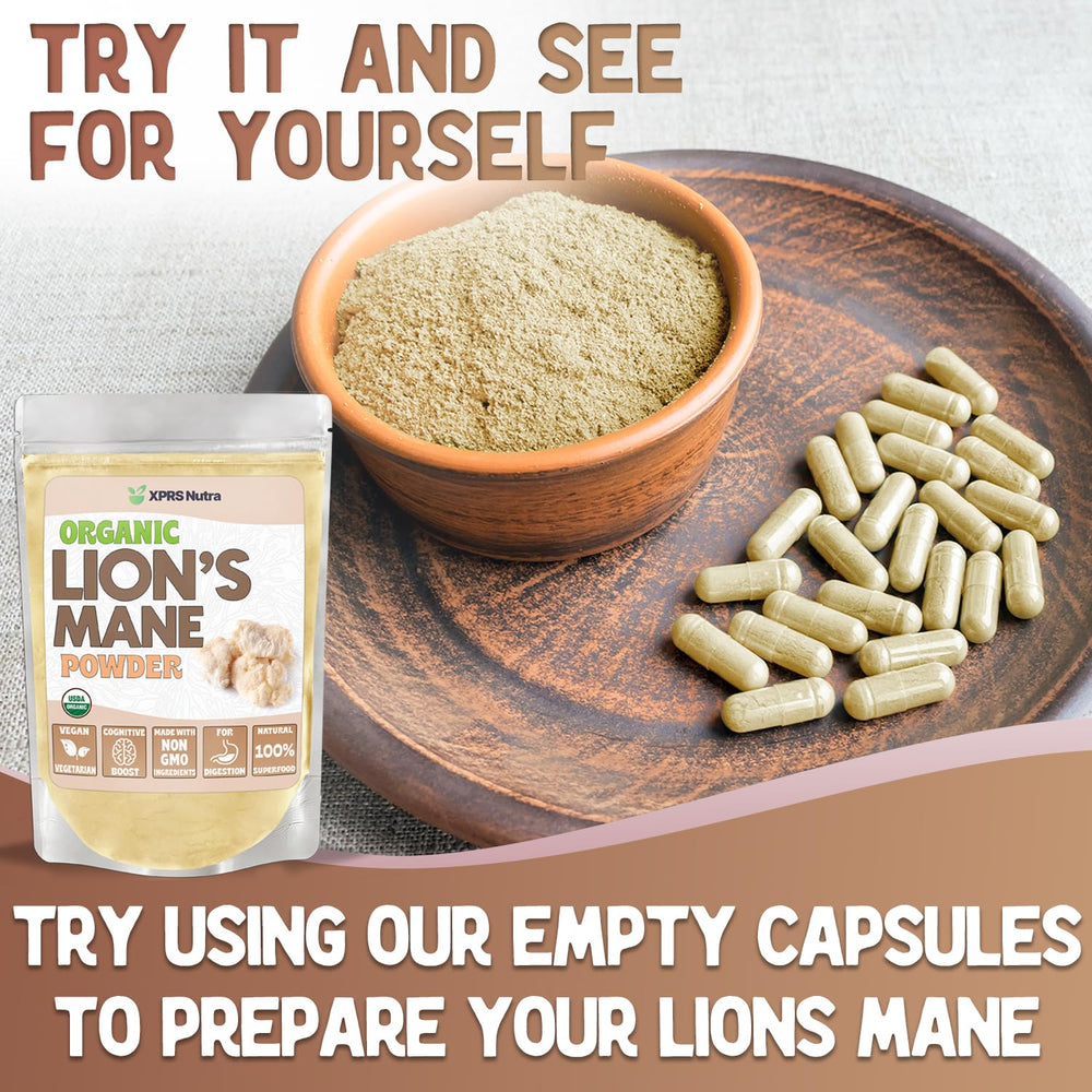 XPRS Nutra Lion's Mane powder used for capsule making at home