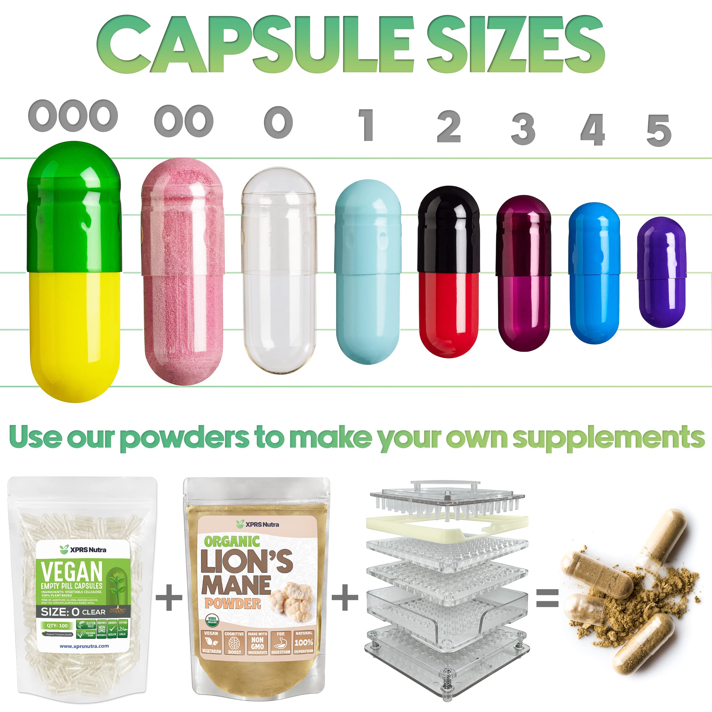 XPRS Nutra Size 0 capsules contain no additives