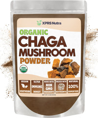 XPRS Nutra Organic Chaga Powder in a resealable bag for easy daily use.