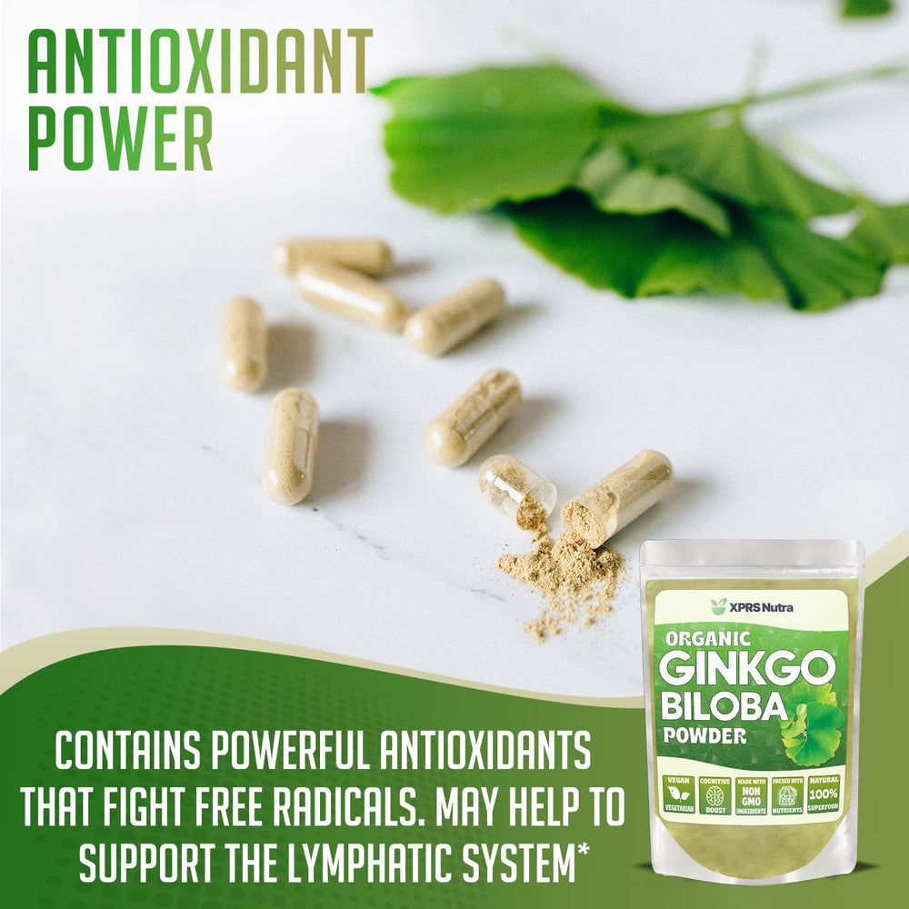 XPRS Nutra Ginkgo Biloba powder dissolving in water for easy mixing.