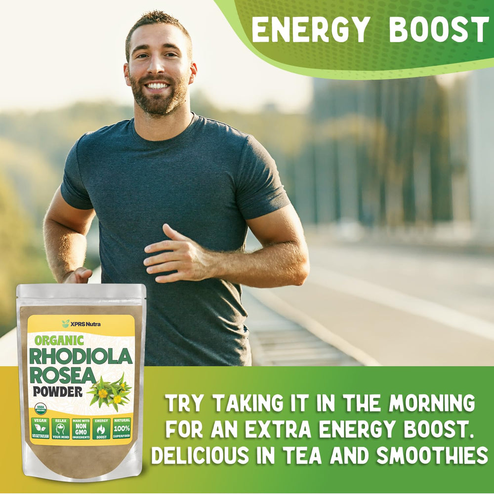 XPRS Nutra Rhodiola tea infusion highlighting relaxing ritual and aroma.