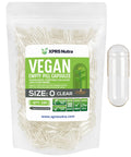XPRS Nutra Size 0 Empty Capsules – 100 Clear Vegan Capsules for DIY Filling