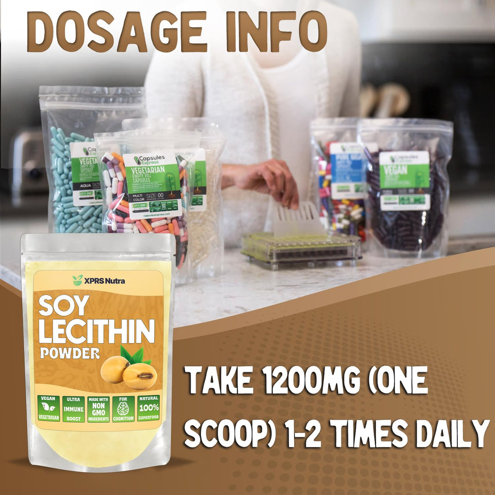 XPRS Nutra Soy Lecithin Powder label conveying clean sourcing and quality.