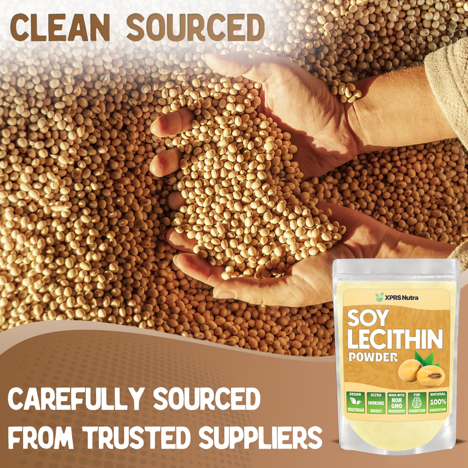 XPRS Nutra Soy Lecithin Powder pour demonstrating smooth blending into batters.