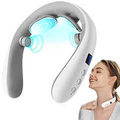 Xpudding neck massager with heat close-up showing soothing warmth.
