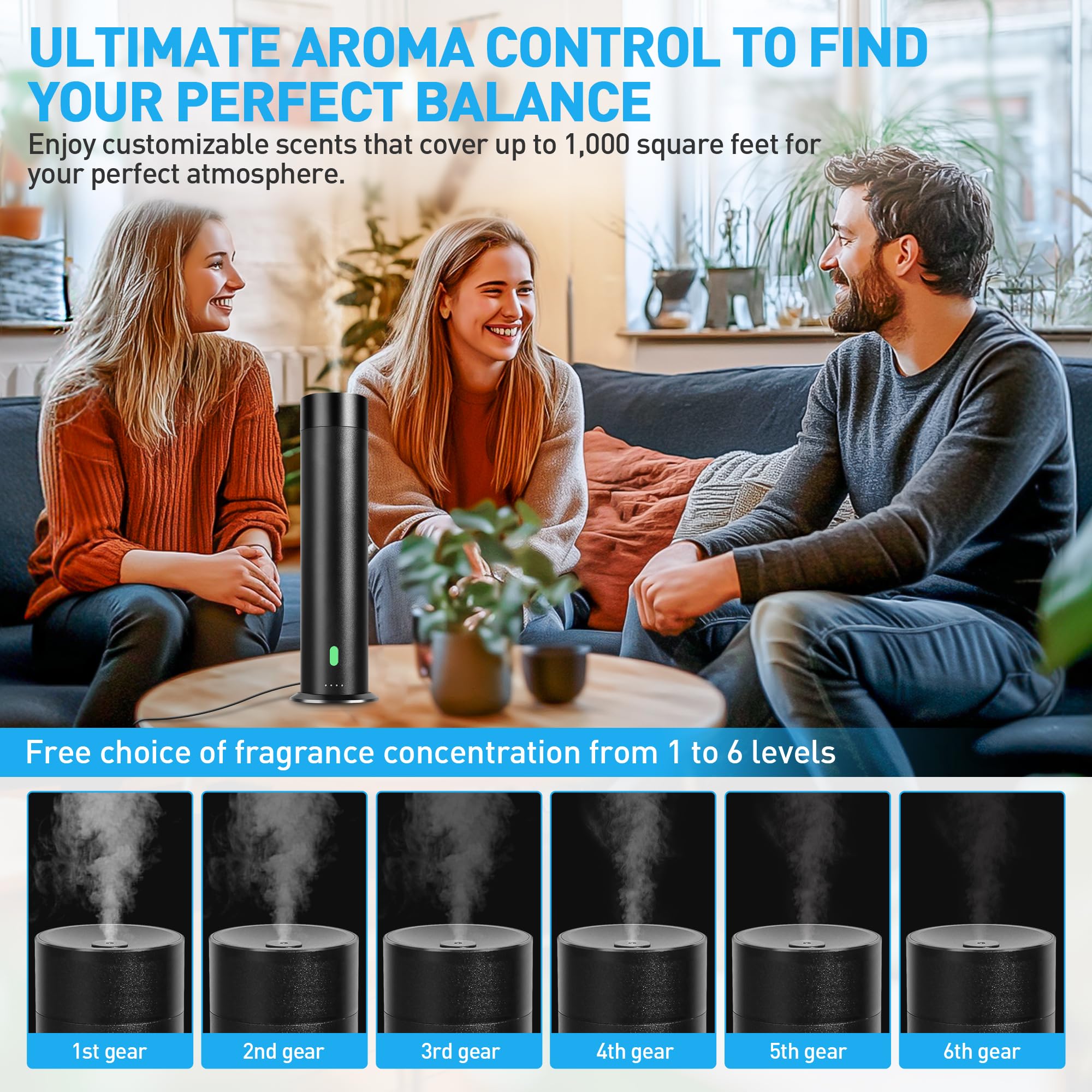 XspideM waterless diffuser remote control enables convenient setup anytime.