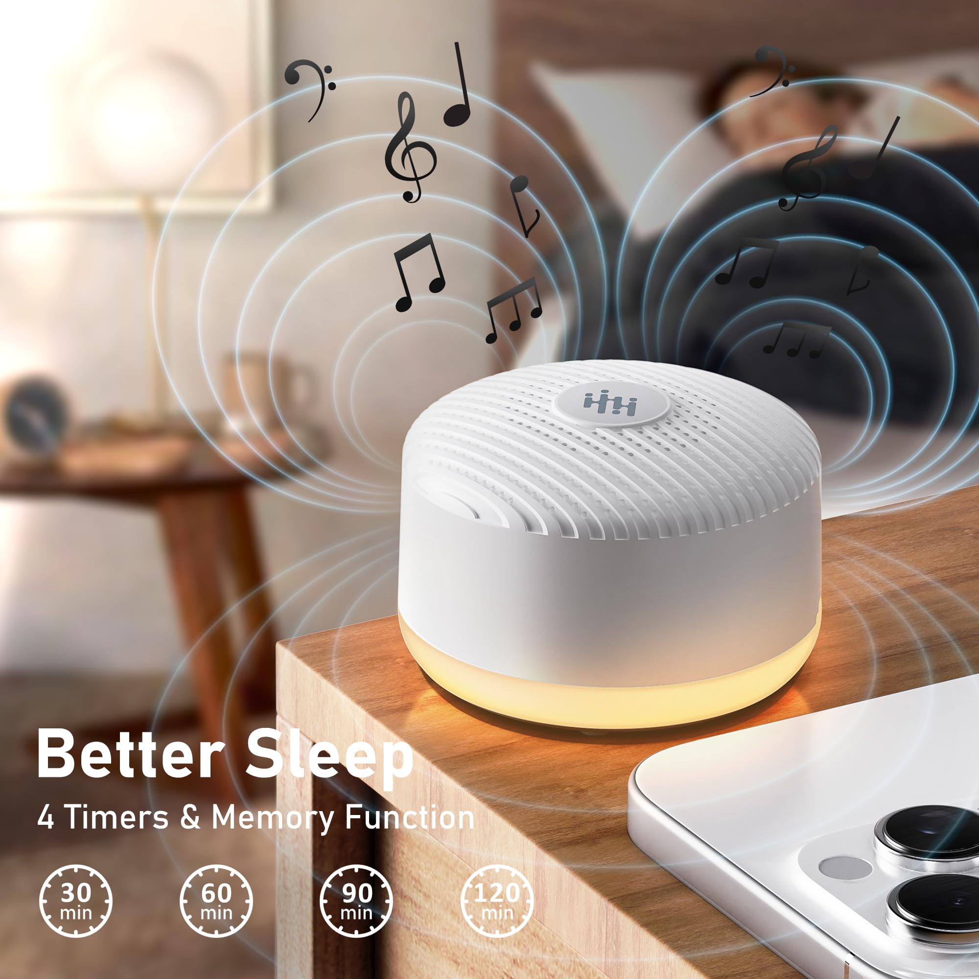 XSUTIC sound machine night-light control panel for easy bedtime adjustments