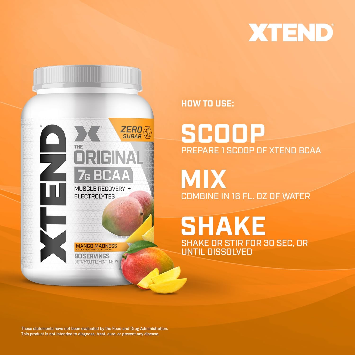 BCAAs 2:1:1 ratio banner beside container for amino acid support.