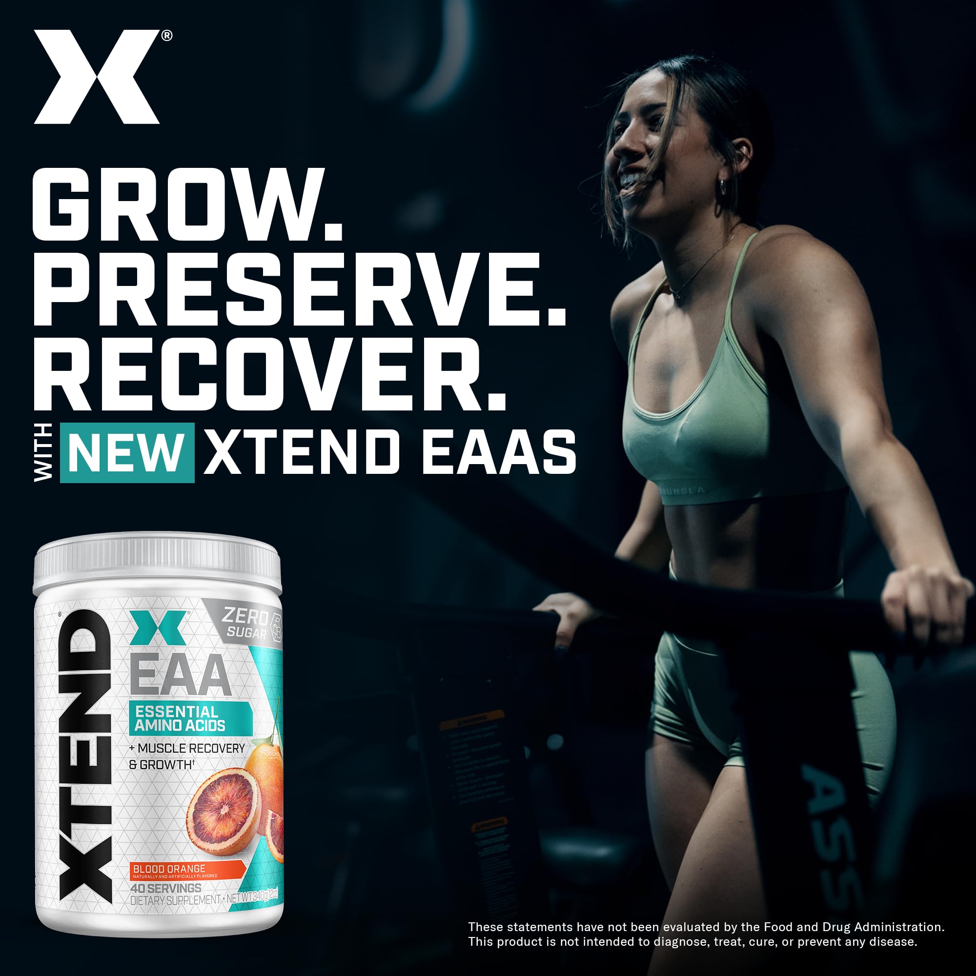 Xtend EAA after-workout recovery moment with shaker bottle and dissolving powder.